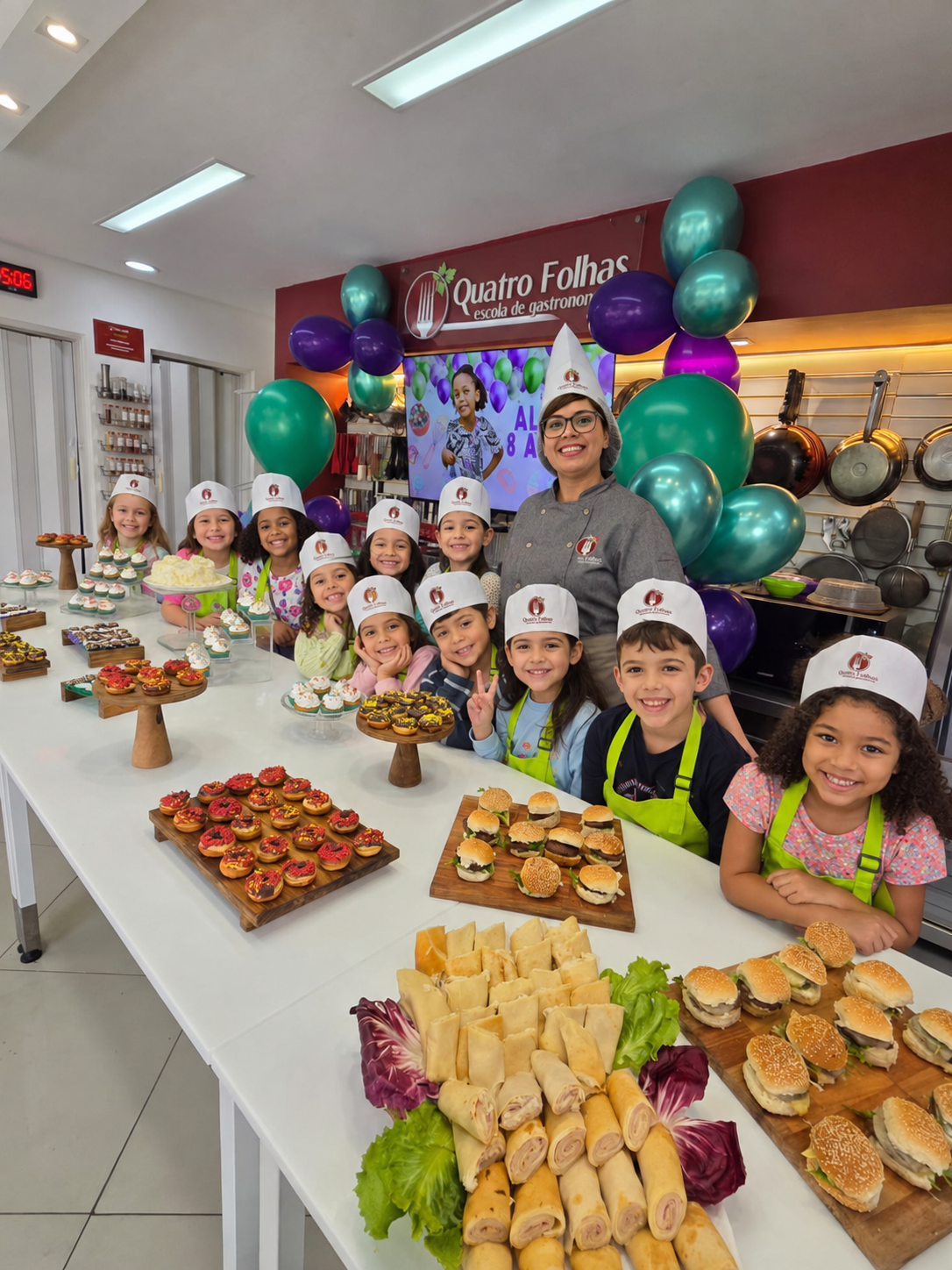 Festa infantil gastronômica na Quatro Folhas