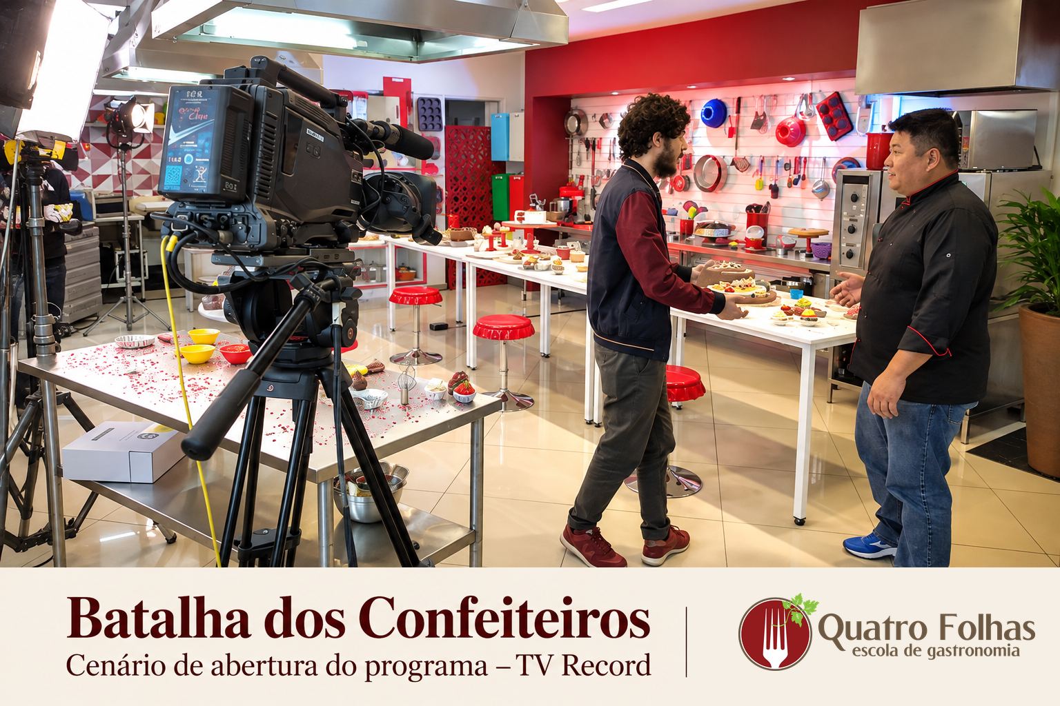 Cenário de abertura do Batalha dos Confeiteiros na Quatro Folhas
