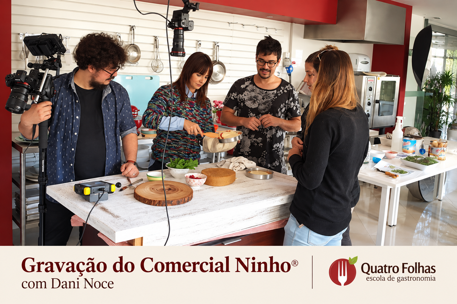 Gravação do comercial Ninho com Dani Noce na Quatro Folhas